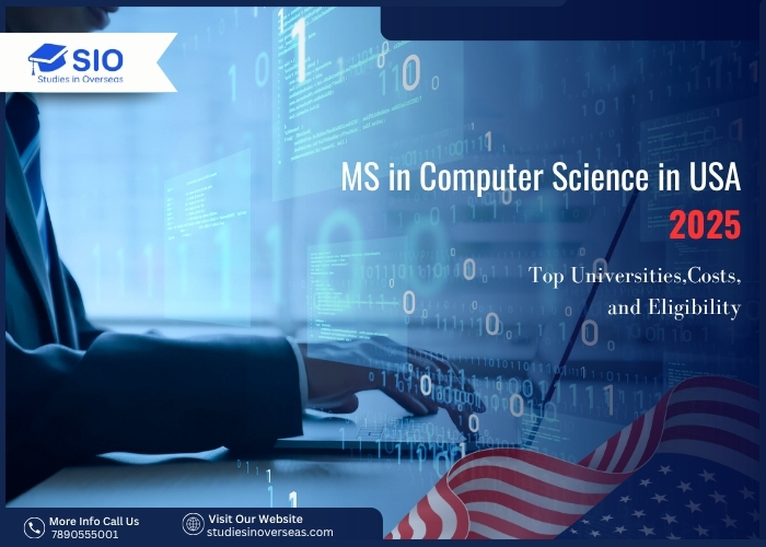 Student researching MS in Computer Science in the USA for 2025, focusing on top universities, tuition costs, and eligibility requirements